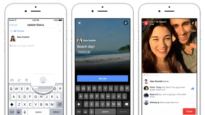 Facebook pentru iOS primeşte transmisii live şi colaje foto