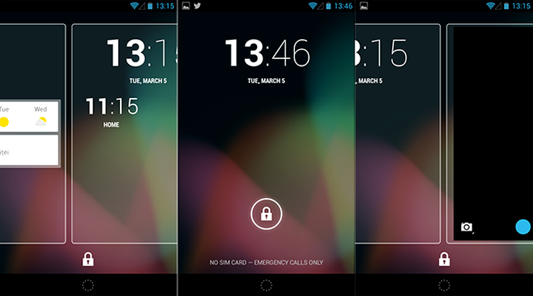 Lock Screen cu ecrane suplimentare şi widget-uri