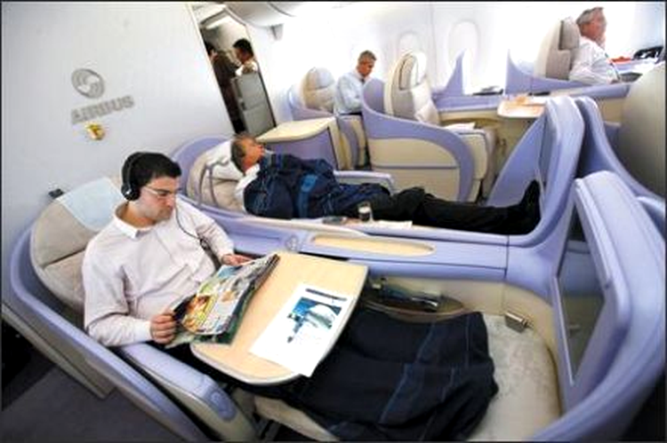 Airbus A380 - interior, clasa întâi