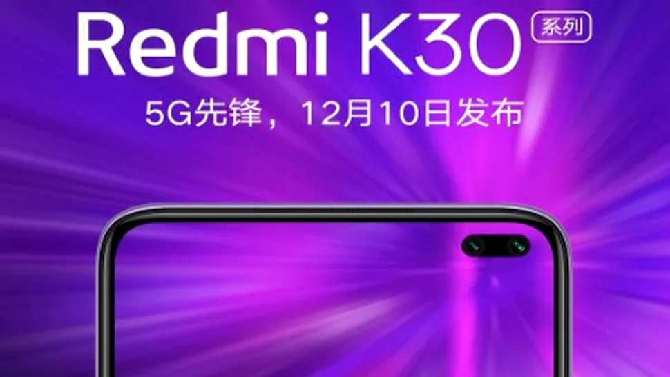 Redmi K30, un nou smartphone accesibil cu ecran de 120Hz şi conectivitate 5G, primeşte dată de lansare