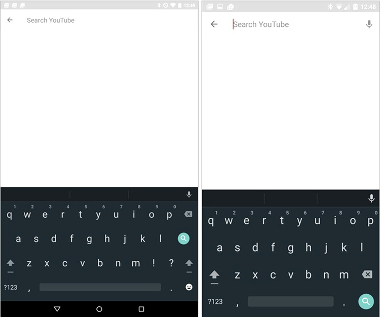 YouTube 6 vs YouTube 10 - simbolul pentru microfon apare şi în caseta pentru căutare