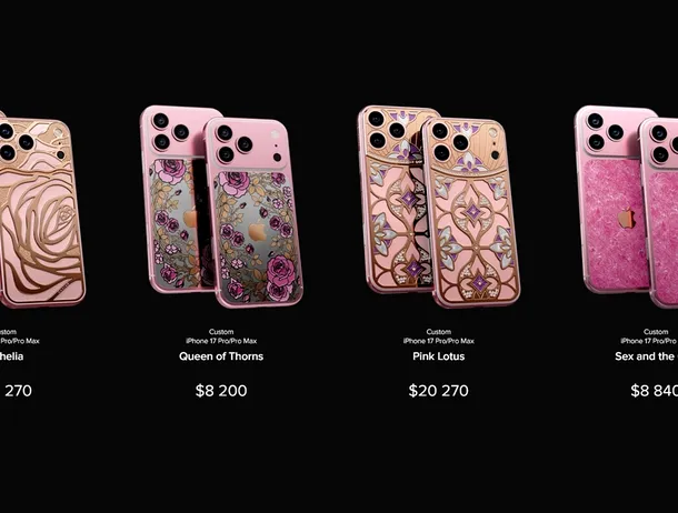 Rose, noua colecție iPhone 17 Pro de la Caviar: modele personalizate cu aur și diamante – VIDEO