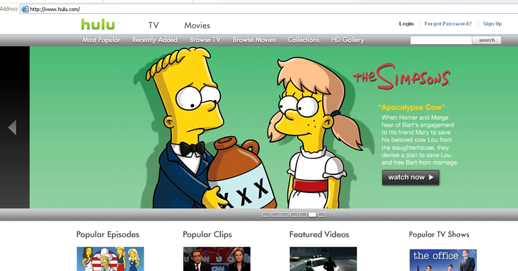 Hulu.com, The Simpsons