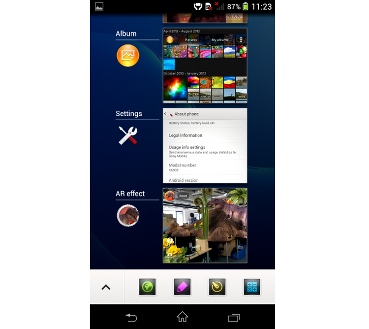 Sony Xperia Z1 - mini aplicaţiile au iconiţe noi