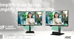 Gama de monitoare P4: soluții profesionale cu 5 ani de garanție, refresh de 120 Hz și hub-uri USB de tip “pop-out”