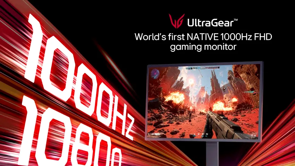 UltraGear 25G590B stabilește un nou reper: primul monitor de gaming Full HD cu rată de refresh nativă de 1000 Hz