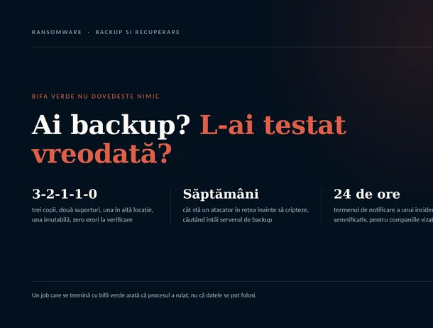 Ai backup, dar l-ai testat vreodată? Ce află companiile abia după un atac ransomware (P)