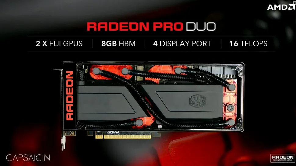 AMD prezintă Radeon Pro Duo, cel mai puternic accelerator grafic destinat creării şi vizionării de conţinut VR