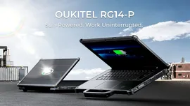 RG14-P, un laptop robust cu panouri solare, de la Oukitel – VIDEO