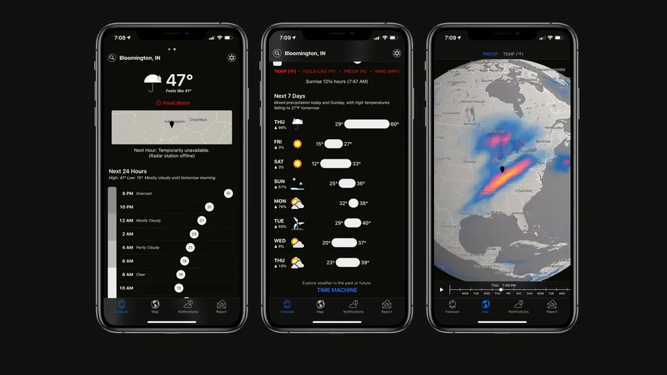 Apple anunță închiderea serviciilor aplicației de vreme Dark Sky pe iOS