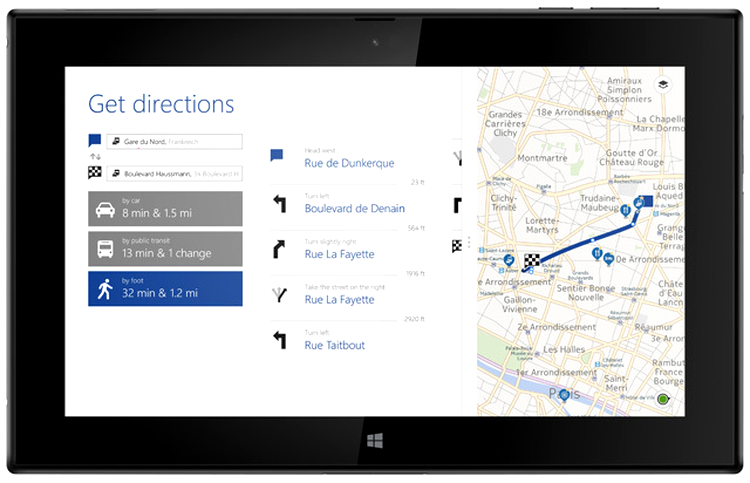 Nokia Lumia 2520 - aplicaţia HERE Maps