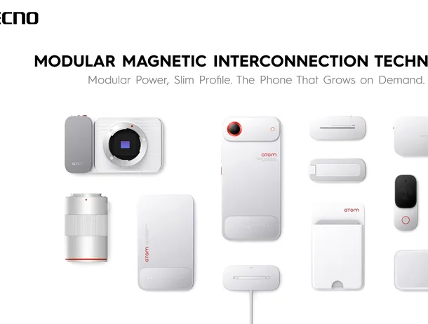Tecno readuce în atenție dispozitivele Android modulare cu un nou concept de telefon ultra-subțire cu atașare magnetică