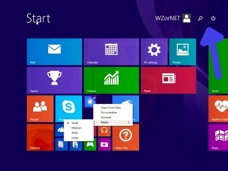 Windows 8.1 Update 1 - sistemul de meniuri contextuale, accesibile prin click-dreapta în interfaţa Modern UI