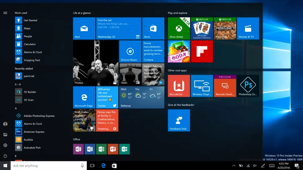 Cum arată noul meniu de Start din Windows 10, pe care Microsoft îl va lansa curând