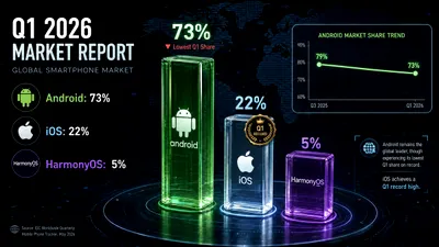 Android pierde teren la nivel global, iar iOS atinge un nou record în primul trimestru din 2026