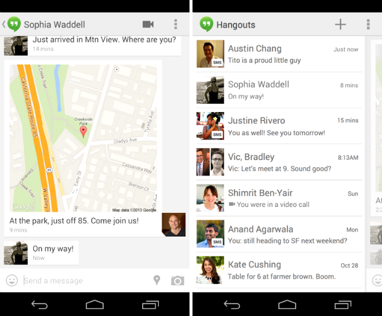 Funcţii noi pentru aplicaţia de mesagerie Google Hangouts