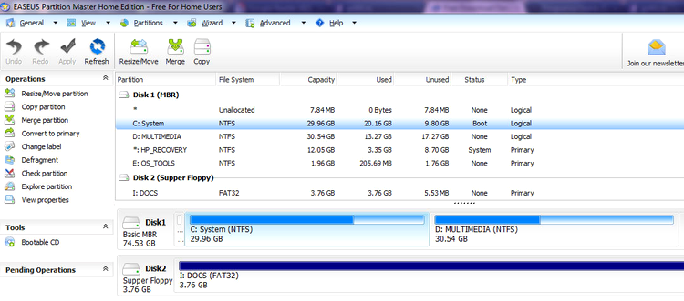 EaseUS Partition Master Home Edition