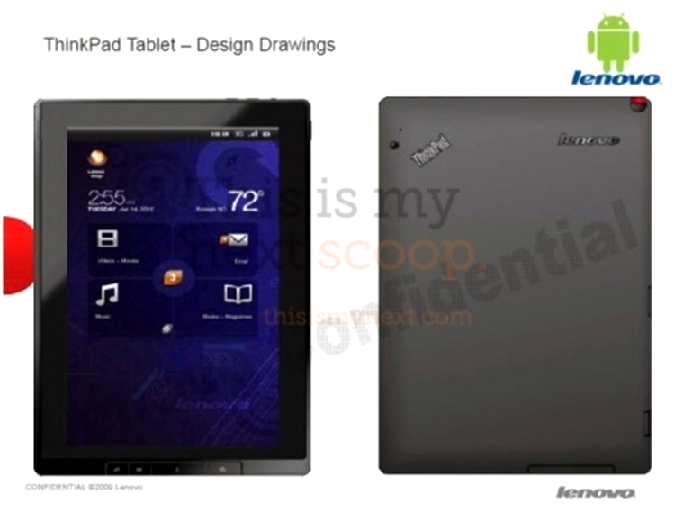 Designul iniţial al tabletei Lenovo ThinkPad
