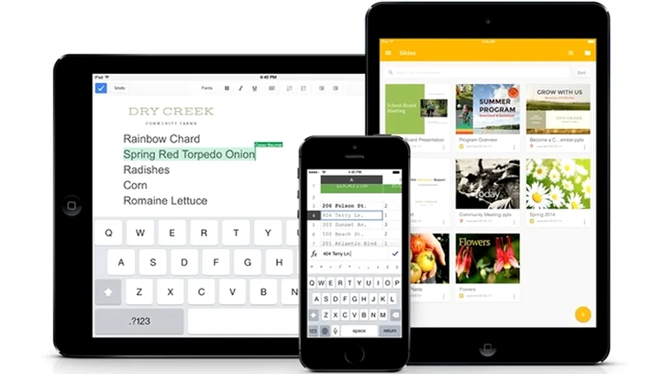 Google şi-a completat oferta de aplicaţii de birou pentru iOS cu Slides