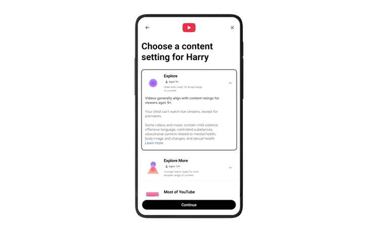 YouTube Teen account