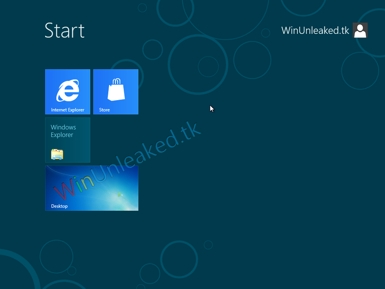 Windows 8 Professional Edition - ecranul de start