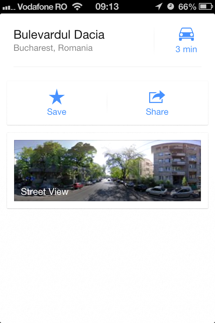 Google Maps pentru iOS 6 - modul Street View
