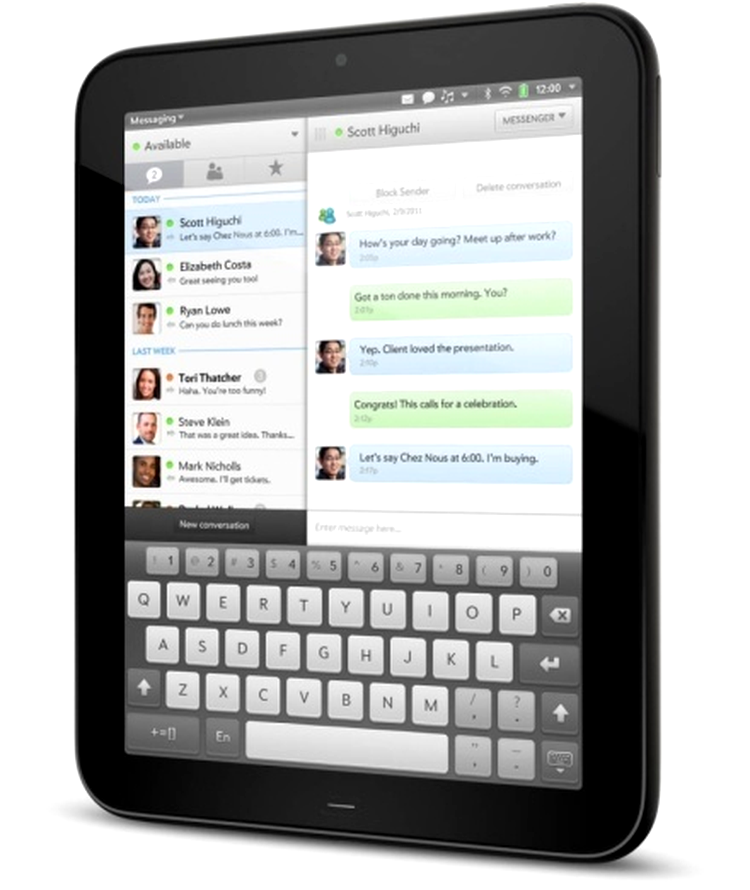 HP TouchPad - tastatura virtuală