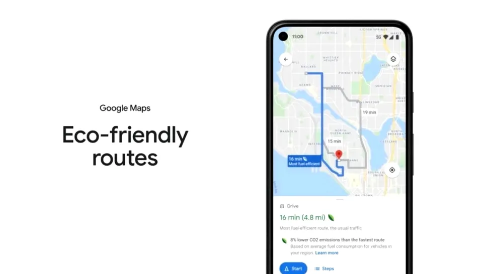 Google Maps primește noi opțiuni pentru calcularea de rute ecologice, sau mai sigure