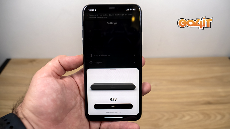 Sonos Ray App connect