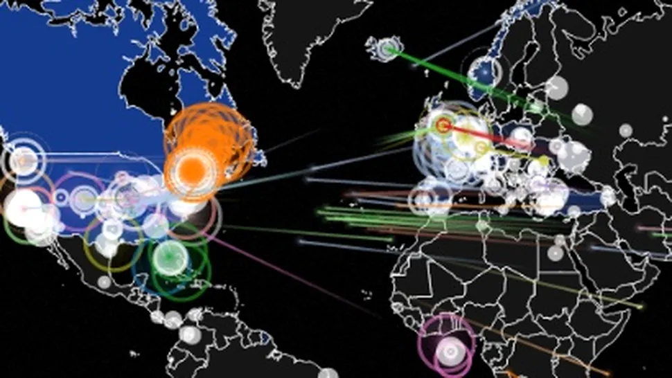 Cum arată harta atacurilor cibernetice din mediul online, actualizată cu informaţii în timp real