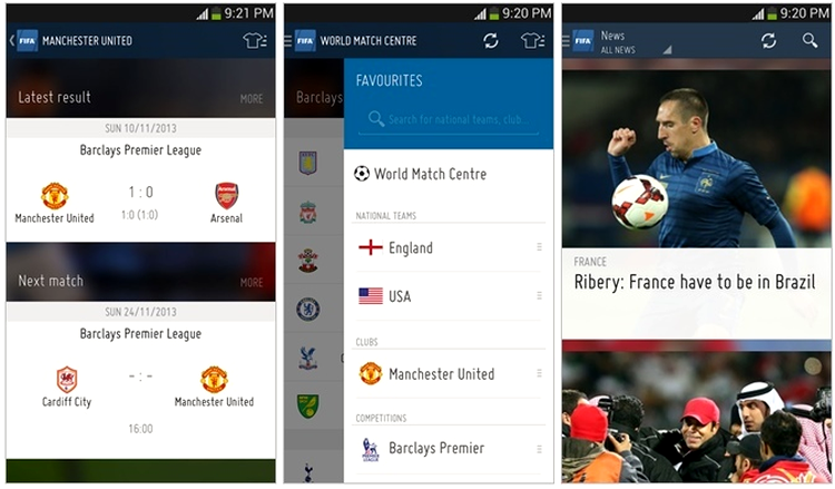 aplicaţia oficială FIFA, pentru dispozitive cu Android