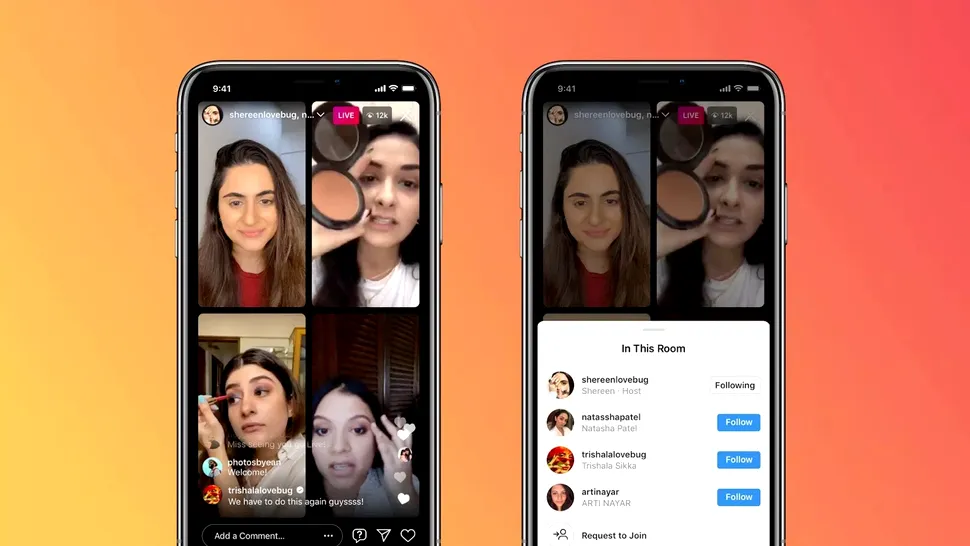 Instagram permite acum live-uri cu până la patru utilizatori simultan