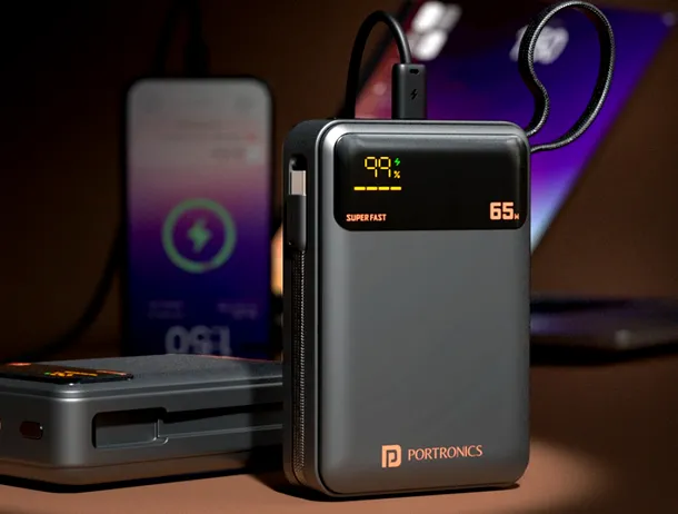 Ignis 65, bateria externă Portronics cu încărcare rapidă USB-C PD de 65W