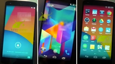 Noi imagini cu interfaţa Android 4.4 KitKat, redată pe ecranul unui telefon Nexus 5