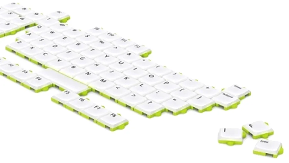 Tastatura Puzzle, uşor transportabilă şi se asamblează în orice configuraţie