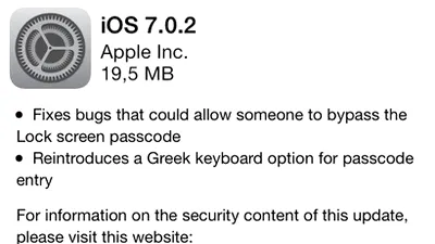 iOS 7.0.2 este disponibil şi repară breşele de securitate din Lock Screen
