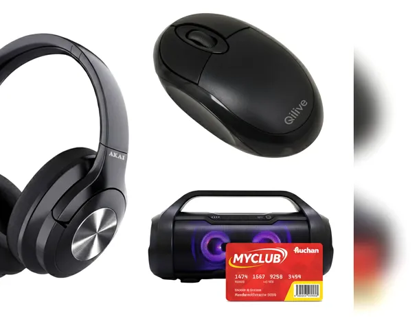 Auchan oferă mai multe electronice la reducere pentru deținătorii de carduri MyCLUB: mouse, boxă bluetooth și căști wireless