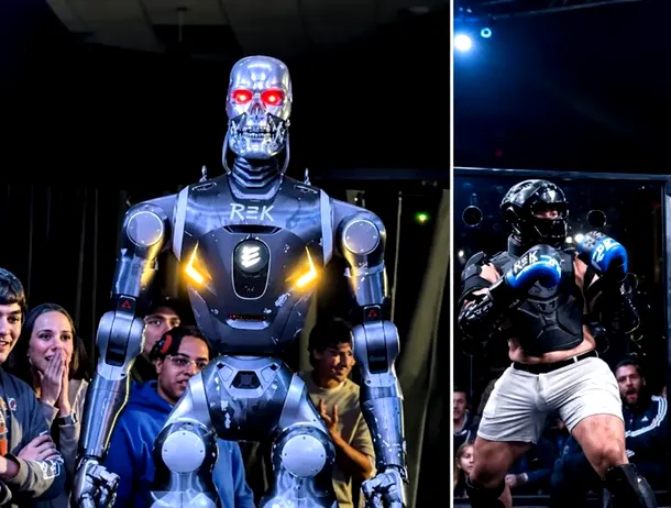 VIDEO: Un influencer a intrat în ring cu un robot umanoid. Care a fost deznodământul duelului
