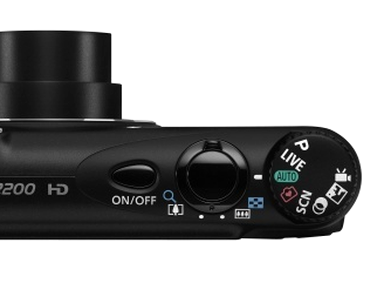 Canon PowerShot A2200 văzută de sus