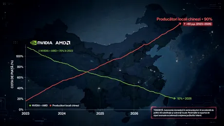 NVIDIA și AMD ar putea pierde 90% din piața chineză de cipuri AI în 2026
