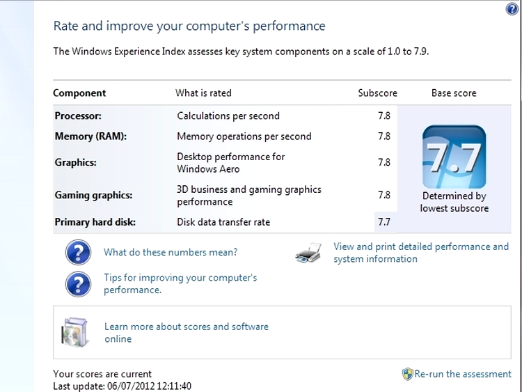 Asus Essentio GC8580 -  Windows Experiente Index