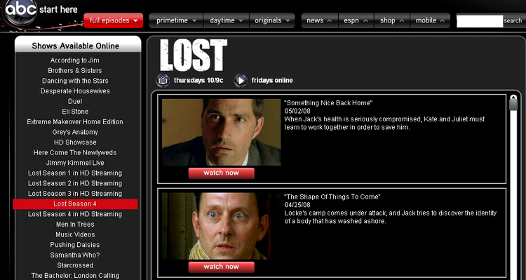 Lost, ABC.com