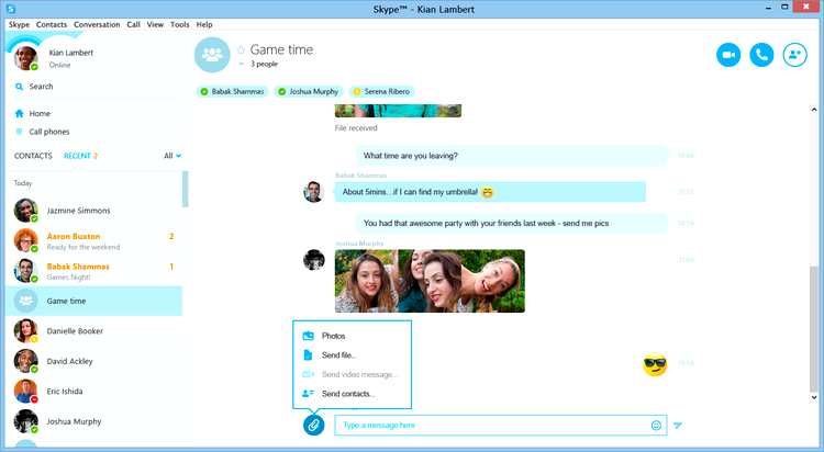 Interfaţa Skype pentru PC