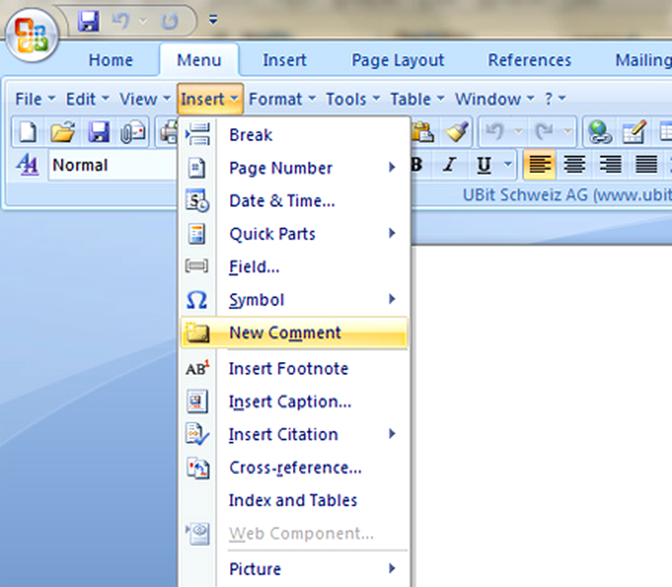 Microsoft Word 2007 cu meniuri clasice