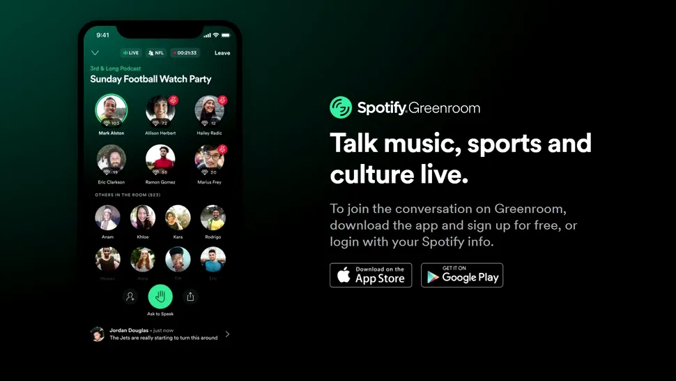 Spotify a lansat Greenroom, o rețea de socializare audio similară cu Clubhouse