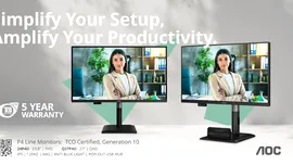 Gama de monitoare P4: soluții profesionale cu 5 ani de garanție, refresh de 120 Hz și hub-uri USB de tip “pop-out”