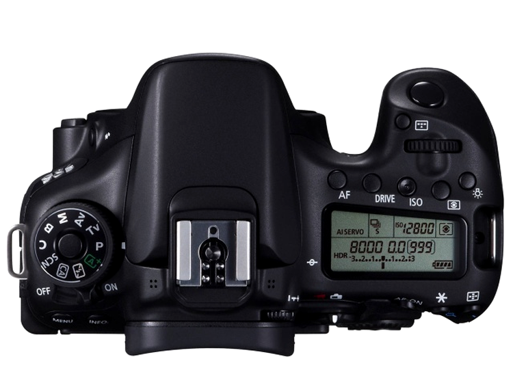 Canon EOS 70D - panoul superior
