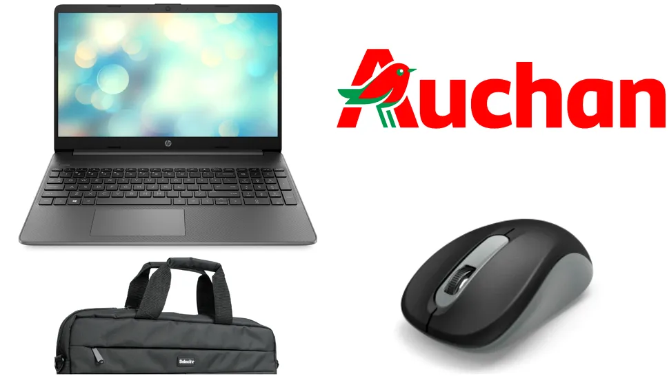 Promoție Auchan: Laptop bine „mobilat”, cu 8 GB memorie RAM, disponibil cu reducere de 45%