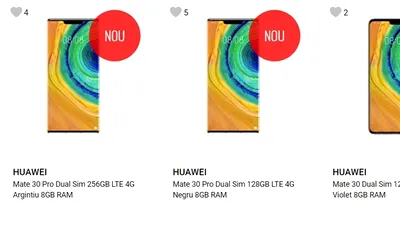 Huawei Mate 30 şi Mate 30 Pro au fost listate pe site-ul unui magazin din România. Cât costă şi când se livrează