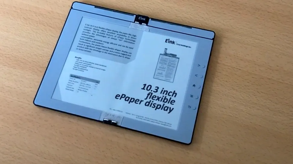 E Ink a prezentat un e-reader pliabil, care poate fi folosit și pentru notițe